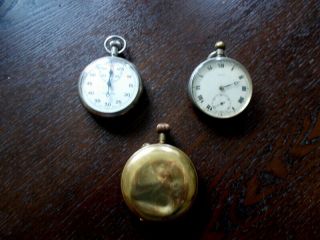 3 Vintage Pocket Watches For Spares/parts/repair