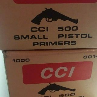 Vintage Cci 500 Small Pistol Primers Box Of 1000 X 2 Boxes,  Thats 2000