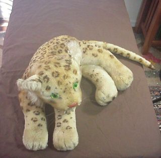 Vintage Mohair Large Steiff Leopard Stuffed Animal Toy