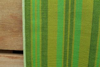 Vtg Mid Century Mcm Fabric Panel Mod Greeen Stripes Upholstery 48x62