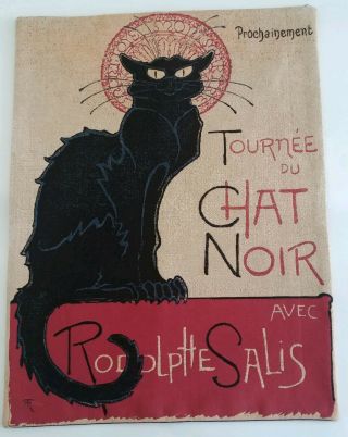 Tournee Du Chat Noir Tapestry Wall Hanging Woven Metrax Crape Belgium Cat Salis