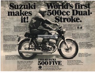 1968 Suzuki 500/five Motorcycle Vtg Print Ad