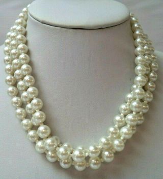 Vintage Estate Ind Knotted Glass Pearl Bead Opera Length 50 " Necklace 2375y
