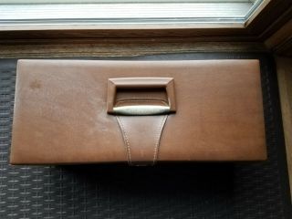 Vintage SAVOY Faux Leather Brown 8 Track Tape Case Storage Holds 24 Tapes 2