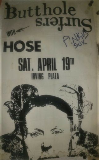 Butthole Surfers Signed Rare 1986 Vtg Tour Concert Show Poster Proof Rick Rubin