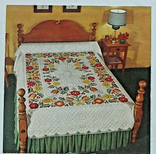 Vintage Paragon Cross Stitch Quilt " American Calico " 01114 Double Bed 90 " X102 "