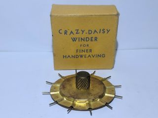 Vintage Crazy Daisy Winder For Finer Handweaving Crochet W/ Box