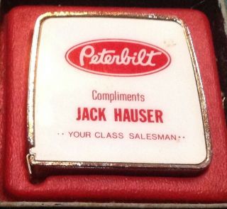 Vintage Advertising Lufkin Tape Measure Peterbilt - Compliments Jack Hauser 71 "
