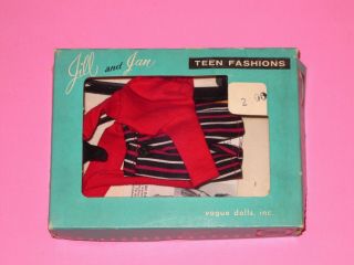 Vintage Vogue Jill & Jan 12 " Doll Outfit - Orig Box - Striped Shorts & Red Top