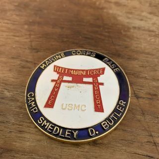 Vintage USMC Marines Corps Base Camp Smedley D.  Butler Fleet Marine Badge 2