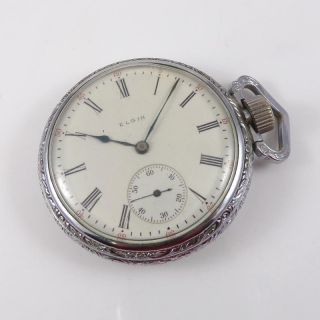Vintage 1907 Elgin Open Face 16s 15j Pocket Watch Parts/repair Qxl9