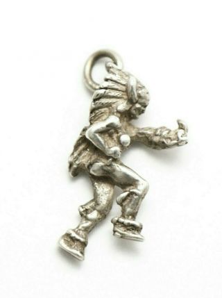 Native American Indian Chief With Tomahawk Vintage 1940’s Sterling Silver