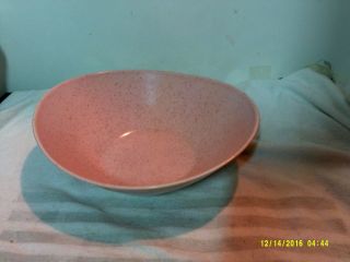 Vintage Mid Century Vernons Tickled Pink Pattern Ceramic Serving Bowl 9 "