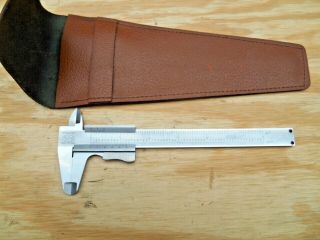 Vintage Helios 6 " Vernier Caliper, .  001 " In Leather Pouch Germany