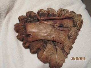 VINTAGE WOODEN HAND CARVED WALL HANGING DEER HEAD FROM BAVARIA GERMANY 3