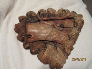 VINTAGE WOODEN HAND CARVED WALL HANGING DEER HEAD FROM BAVARIA GERMANY 6