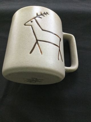 Vintage Pigeon Forge Pottery Coffee Cup Mug Blue Interior Buck Deer