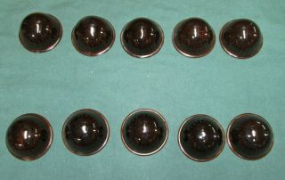 Set Of 10 Vintage Amber Glass Taillight Lens - American Automotive - 2.  5 " - 9902