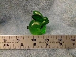 Vintage Green Glass Bunny Rabbit Figurine