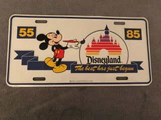 Vintage Walt Disney Productions 55 85 Disneyland License Plate Cover