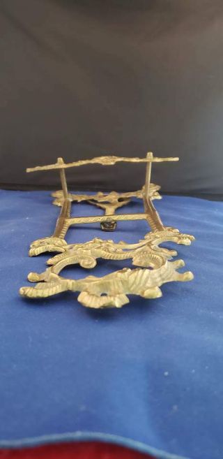 Brass Easel Ornate Rococo Photo Stand LARGE 7.  5x2.  5x15.  25 