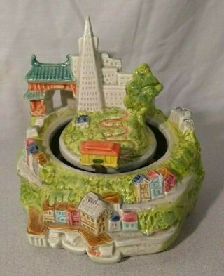 San Fransisco Music Box Co Vintage Otagiri Hand Painted With Movement
