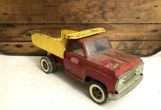 Vintage Tonka Red & Yellow Pressed Steel Dump Truck 1960s Old Toy Truck 2