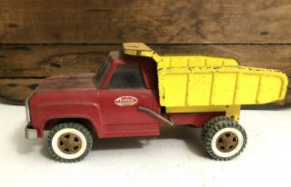 Vintage Tonka Red & Yellow Pressed Steel Dump Truck 1960s Old Toy Truck 4