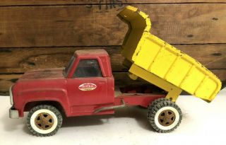 Vintage Tonka Red & Yellow Pressed Steel Dump Truck 1960s Old Toy Truck 5