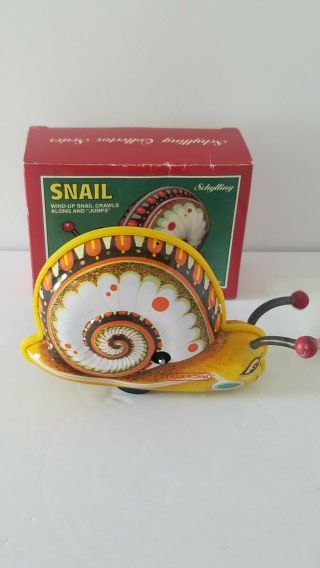 Vintage Schylling Snail Tin Litho Wind - Up Toy -