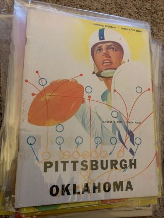 1955 Oklahoma Sooners Pittsburgh Panthers Football Program Norman Ou Vintage