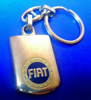 Vintage Fiat Car Enamel Keychain Metal Motor Logo Pendant Keyring Key S Holder