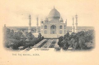 The Taj Mahal,  Agra,  India Ca 1900s Antique Vintage Postcard