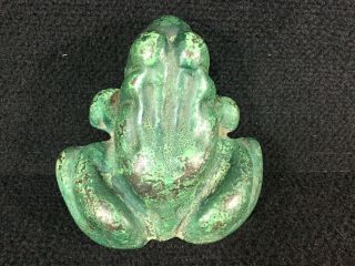 Vintage Solid Cast Iron Frog Doorstop Unique Variant Mis Marked Double Marked