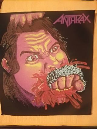 Anthrax Fistful Of Metal Back Patch Vintage Top Mega Rare