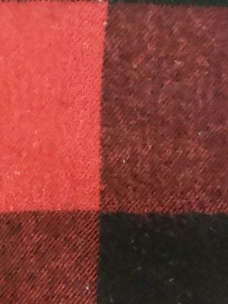 Huge Vintage Early Woolrich Red & Black Plaid Wool Blanket Pearce 70 