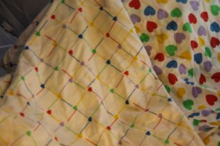 Vintage Rainbow Hearts Twin Fitted Sheets 80 