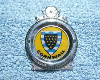 Vintage 1950s Cornwall County Car Grille Badge - Scooter/moped Auto Emblem