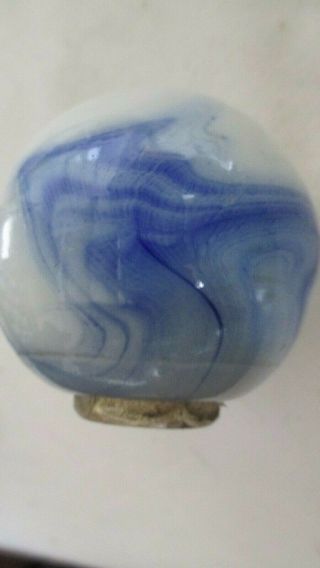 Vintage Blue Slag Glass Shift Knob Fits Harley - Indian - Jeep - Chevy - Plymouth/bag