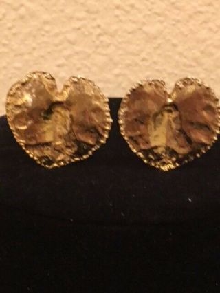 Vintage Classy Gold Tone Lea Necklace,  Bracelet,  & Clip - on Earrings 5