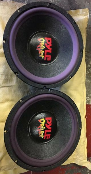 2 Vintage Pyle Driver 10 " Subwoofers When Pyle Drivers Where Usa Made