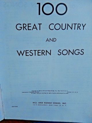 2pc 100 Great Country & Western Songs 1 & 2 VTG Rare Song book Sheet music 3