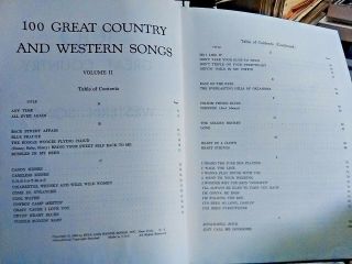 2pc 100 Great Country & Western Songs 1 & 2 VTG Rare Song book Sheet music 6