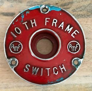 Vintage Amf 10th Frame Bowling Ignition Switch Housing - Red & Silver