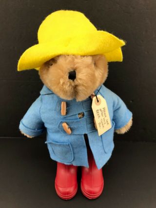 Vtg 1981 Paddington Bear 14 " Stuffed Eden Toy Red Boots Yellow Hat Darkest Peru