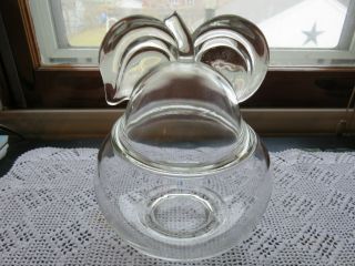 Vintage 1930’s Clear Pear Shaped Depression Glass 8 " Cookie Treat Jar & Lid Exc