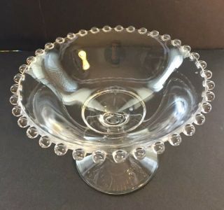 Imperial Glass Candlewick Clear Compote Candy Dish Ohio Vintage