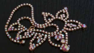 Czech Vintage Aurora Borealis Lace Rhinestone Necklace