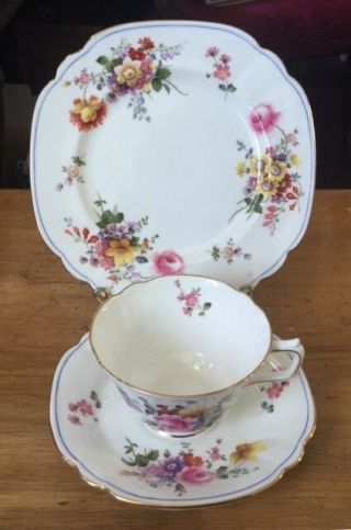 English Vintage Royal Crown Derby Posie Ely/chelsea Shape Trio Cup Saucer Plate