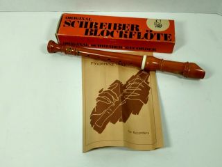 Vintage Schreiber Blockflote Selecta 12 " Wooden Recorder Made In West Germany
